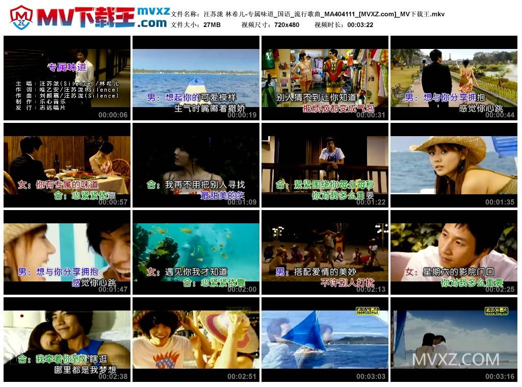 汪苏泷 林希儿-专属味道_国语_流行歌曲_MA404111